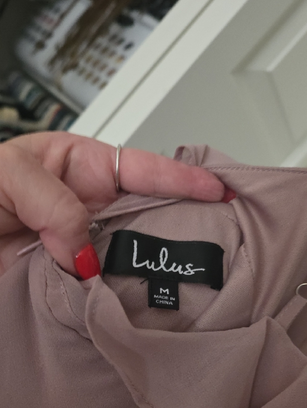Lulu's Dusty Rose Ruffle V-Neck Maxi Dress - Picture 8 of 9